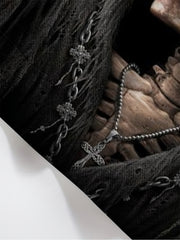 Skull & Heart Pattern Print Hoodie for Men