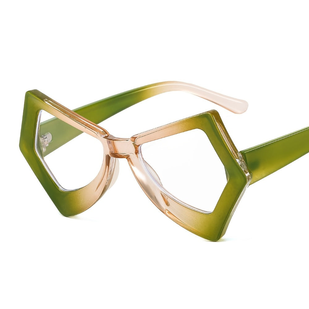 Y2K Polygon Cat Eye Eyeglass Frame Light Blocking Glasses