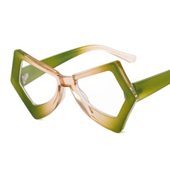 Y2K Polygon Cat Eye Eyeglass Frame Light Blocking Glasses