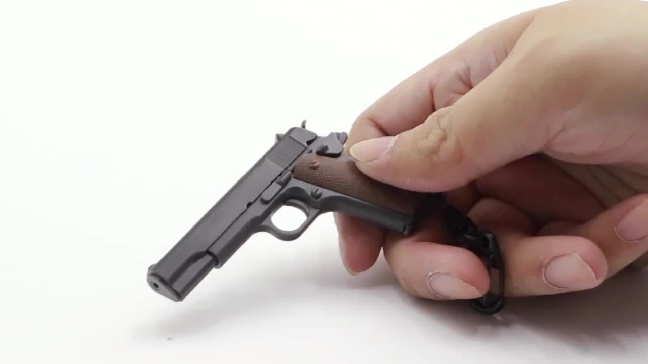 Pistol Shaped Keychain Portable Plastic Model Gift For Men Boyfriends
