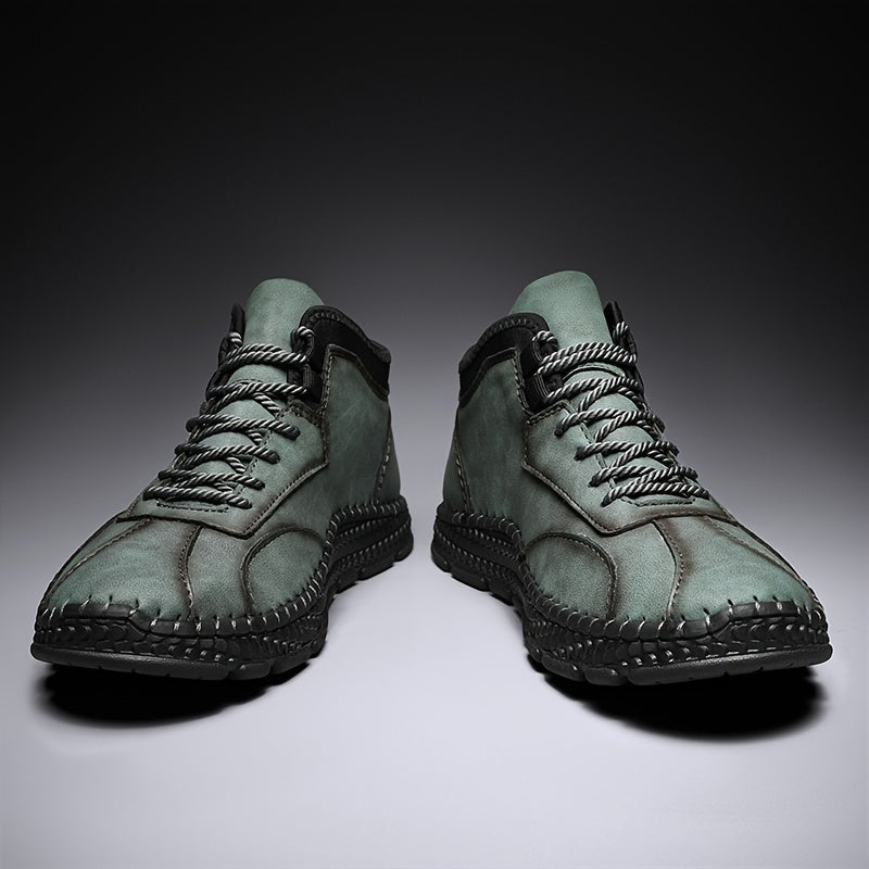 Men Stitch Pointed Leather Boots Formal Dress Shoes For Party