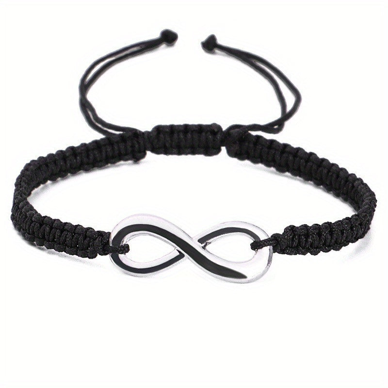 Infinity Symbol Braided Bracelet Adjustable Hand Jewelry Gift
