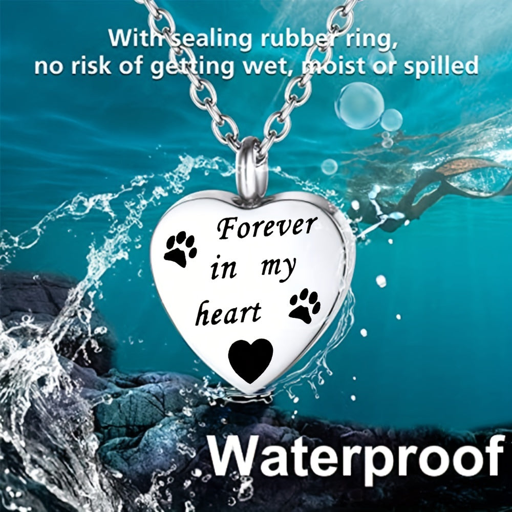 Pet Memorial Necklace Heart Pendant Cremation Urn Jewelry for Ashes