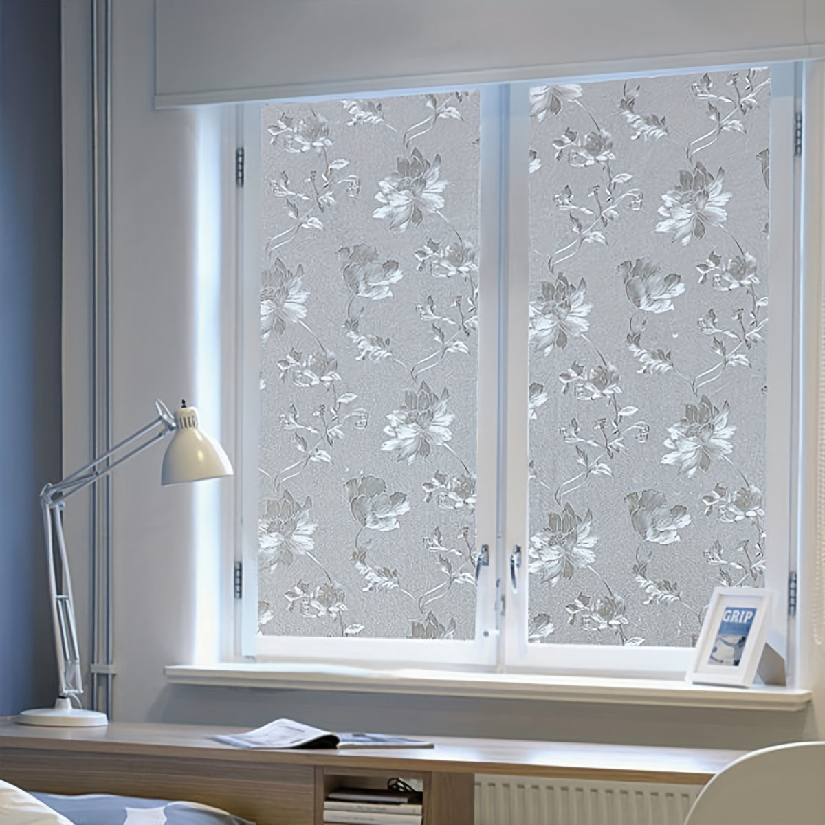 Hibiscus Flower Glass Window Film Privacy Heat Control Decorative