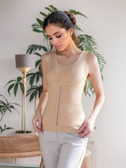 Front Buckle Sleeveless Thermal Underwear Top Women's Lingerie