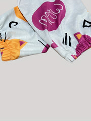 Women's Plus Cat Print Tee & Drawstring Pants Set