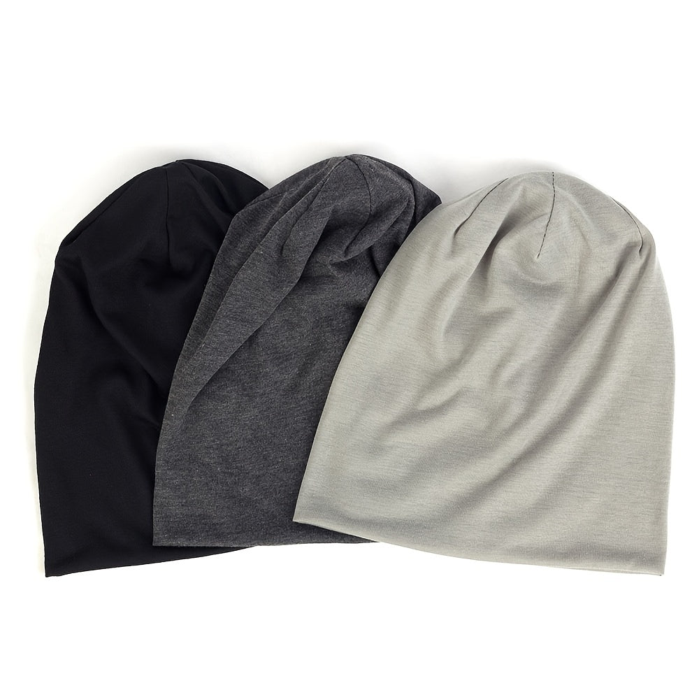 Hip hop Beanie Hat Slouchy Cap Unisex Solid Skullies for Winter