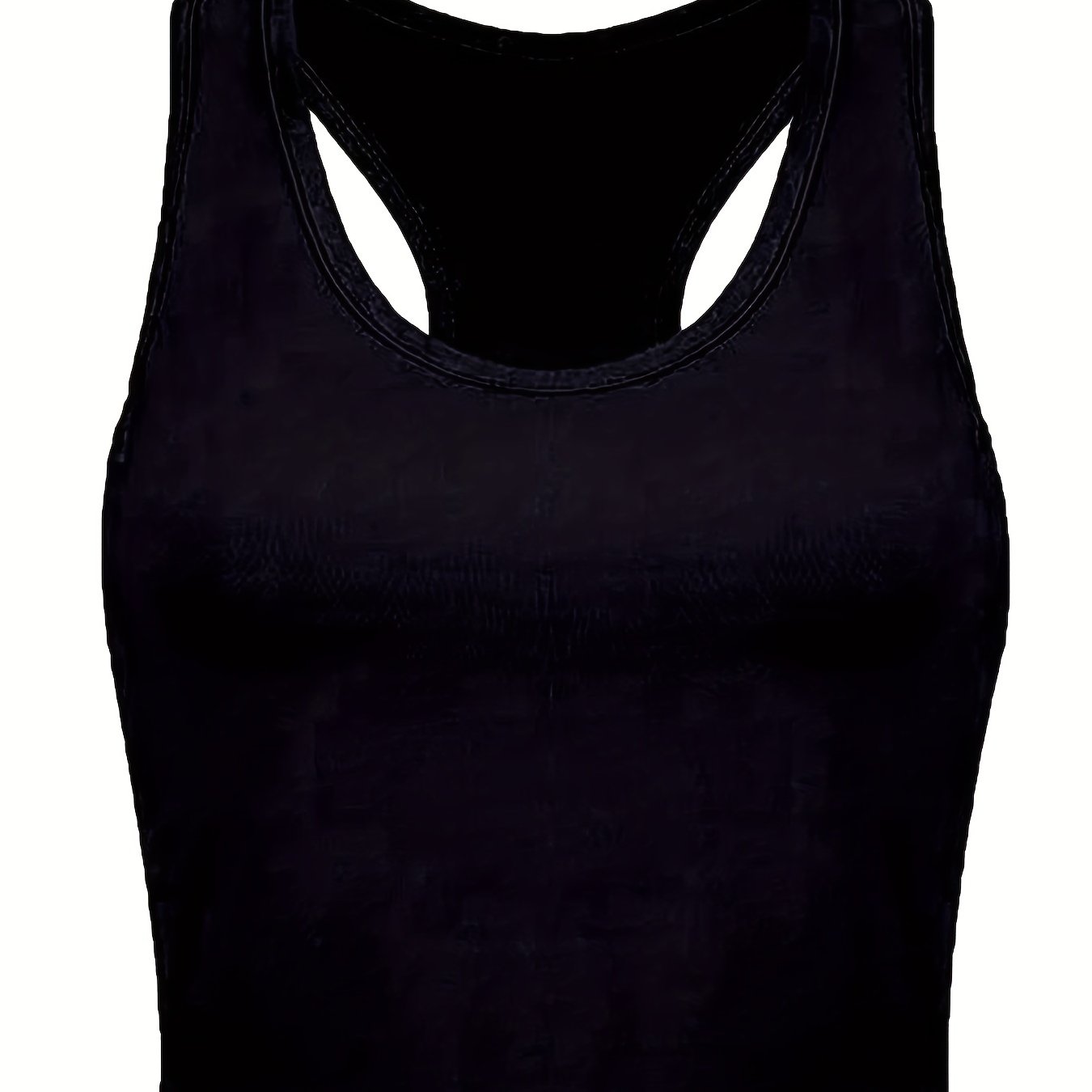 Solid Racerback Tank Top Sleeveless Crew Neck Casual Summer Top