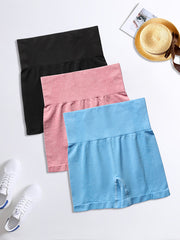 3pcs High Elastic Yoga Shorts Butt Lift Tight Sports Shorts