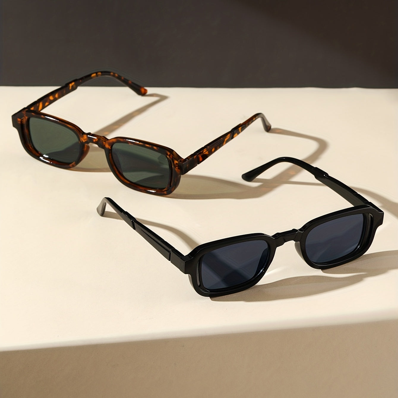 Rectangle Sunglasses Tortoiseshell Anti Glare UV400