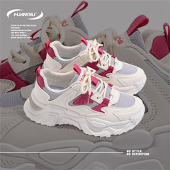 Chunky Lace-Up Sneakers for Women - Comfortable Dad Shoes