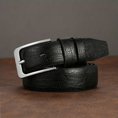 Men's Cut Edge Belt PU Leather Complex Patterns Belt
