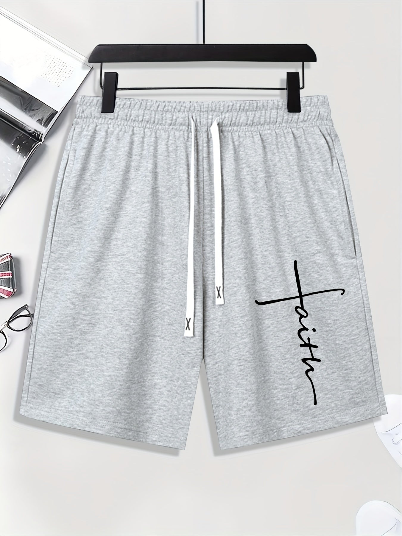 Men's Faith Print Drawstring Shorts