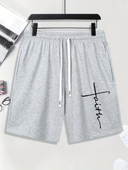 Men's Faith Print Drawstring Shorts