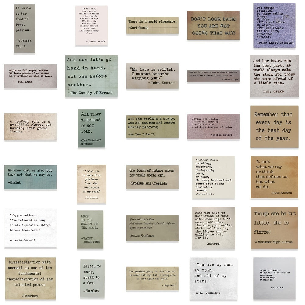 60pcs Retro Celebrity Quotes Waterproof Stickers for Notebook Phone Cup Decor