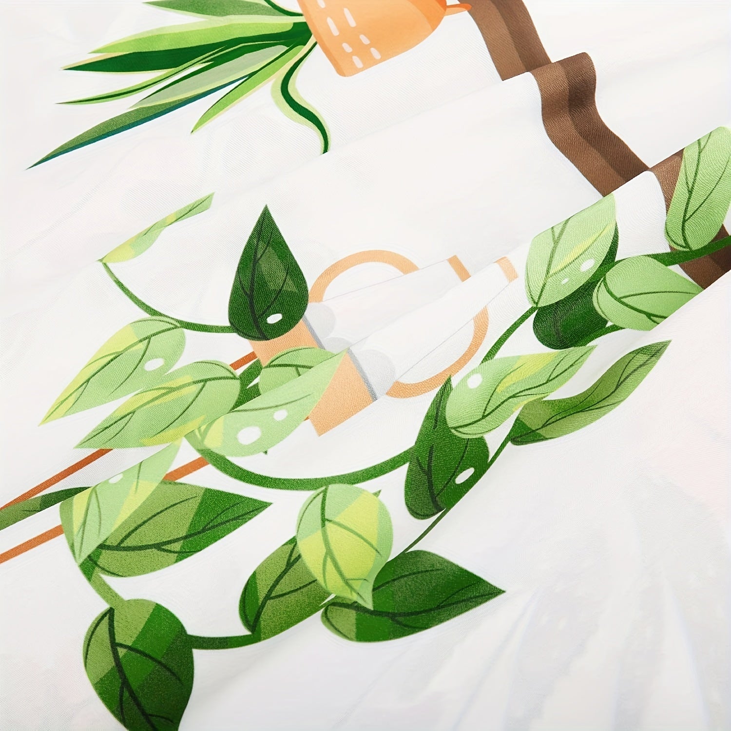 Succulent Plants Shower Curtain Cactus Potted Fabric Bathroom Curtains