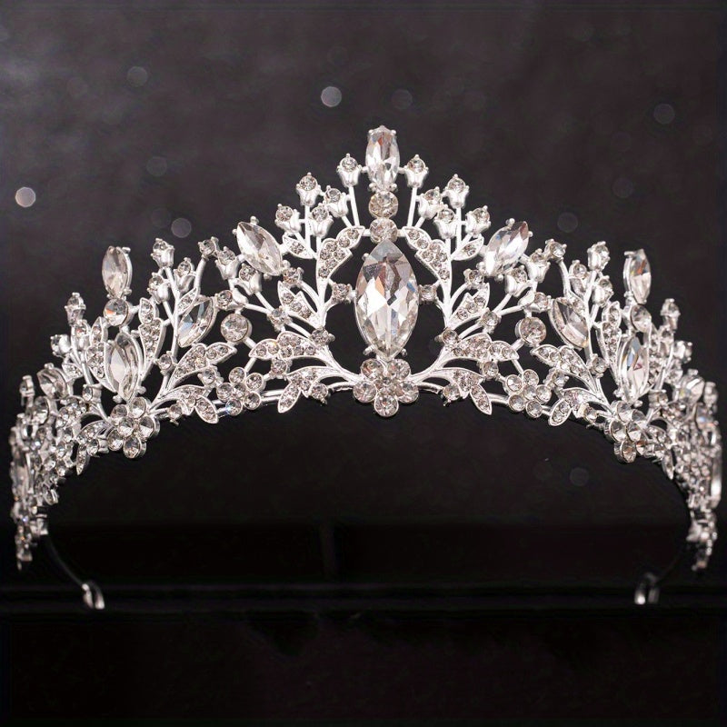 Vintage Rhinestone Crown Tiara Wedding Hair Accessories