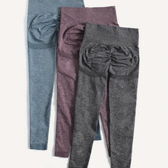 3pcs Solid Yoga Leggings High Waist Fitness Running Workout Sports Pants