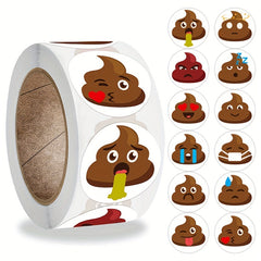 500 Poop Stickers - Comedy Assorted Labels - Fun Gift Seals for Envelopes