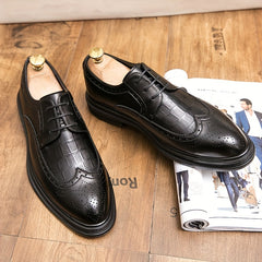 Men's Brogue Wingtip Derby Shoes Lace up Front