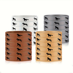 4pcs Solid Color Silicone Horse Bracelets For Party