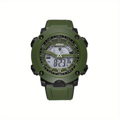 Round Electronic Sports Watch With Dual Display