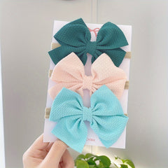 3pcs Baby Girls Bowknot Elastic Headband Hair Accessories