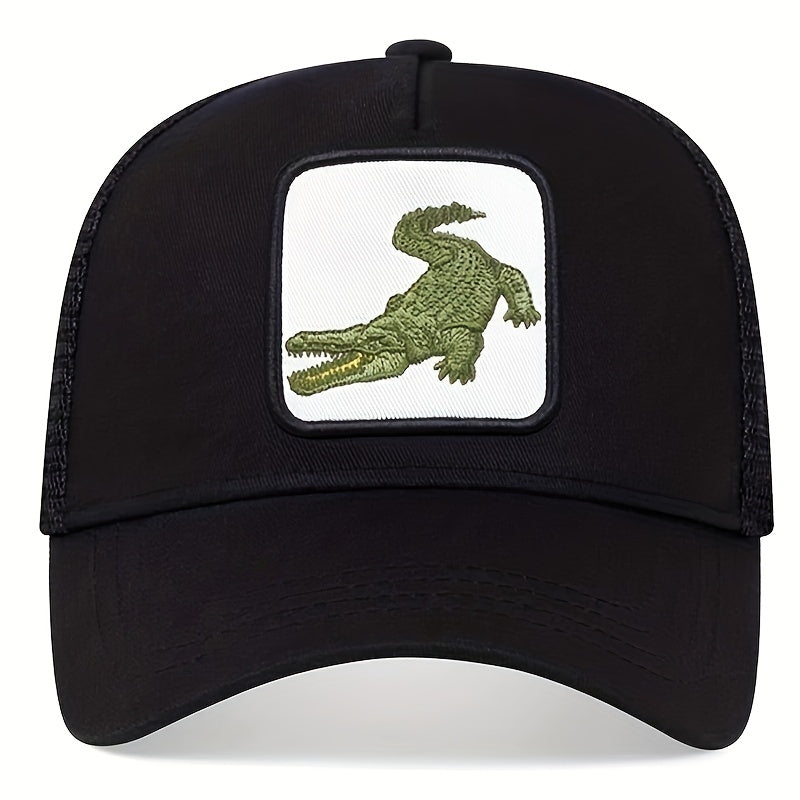 Men's Crocodile Pattern Baseball Cap Breathable Adjustable Hat
