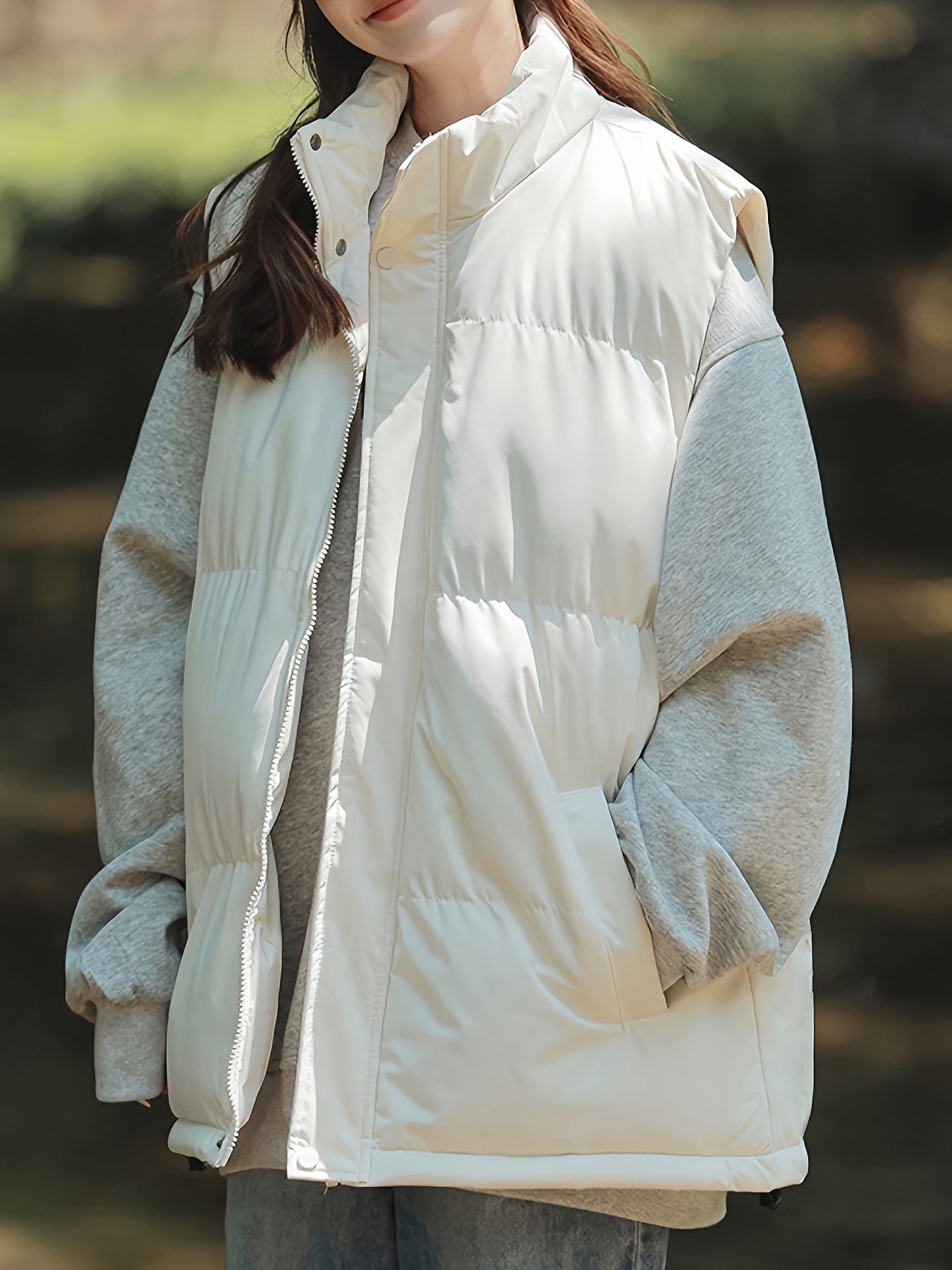 Warm Sleeveless Jacket Stand Collar Women's Vest Outdoor Sports