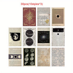 30 Sheets Retro English Journal Diary DIY Material Paper