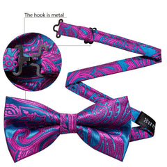 Barry Wang Purple Silk Bow Tie Set for Wedding