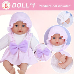 MOXXGFT 33cm Reborn Toddler Doll with Clothes and Pacifier