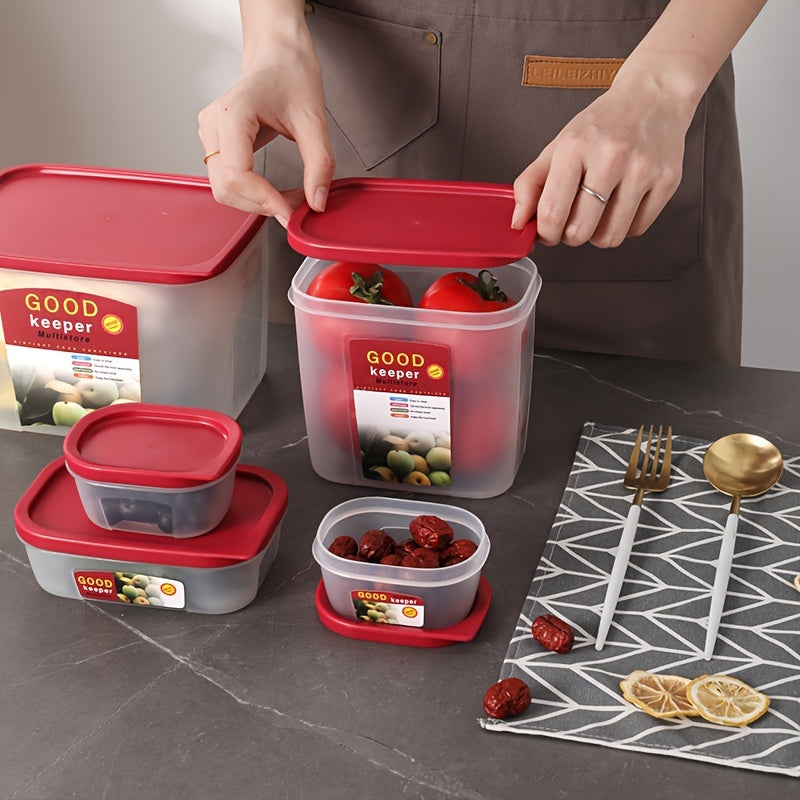 6pcs Plastic Fresh keeping Boxes Food Bento Box Refrigerator Special Plastic Box