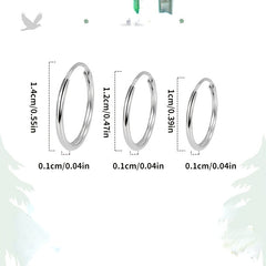 3pcs Kids Silver Earrings Set, Anti-Allergy, Ideal Holiday Gift