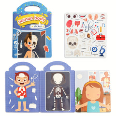 Jelly Stickers Human Body & Skeleton Teaching Book for Kids 3+