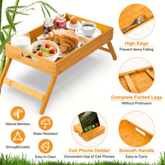 Bamboo Folding Tray Table Multifunctional Household Small Table