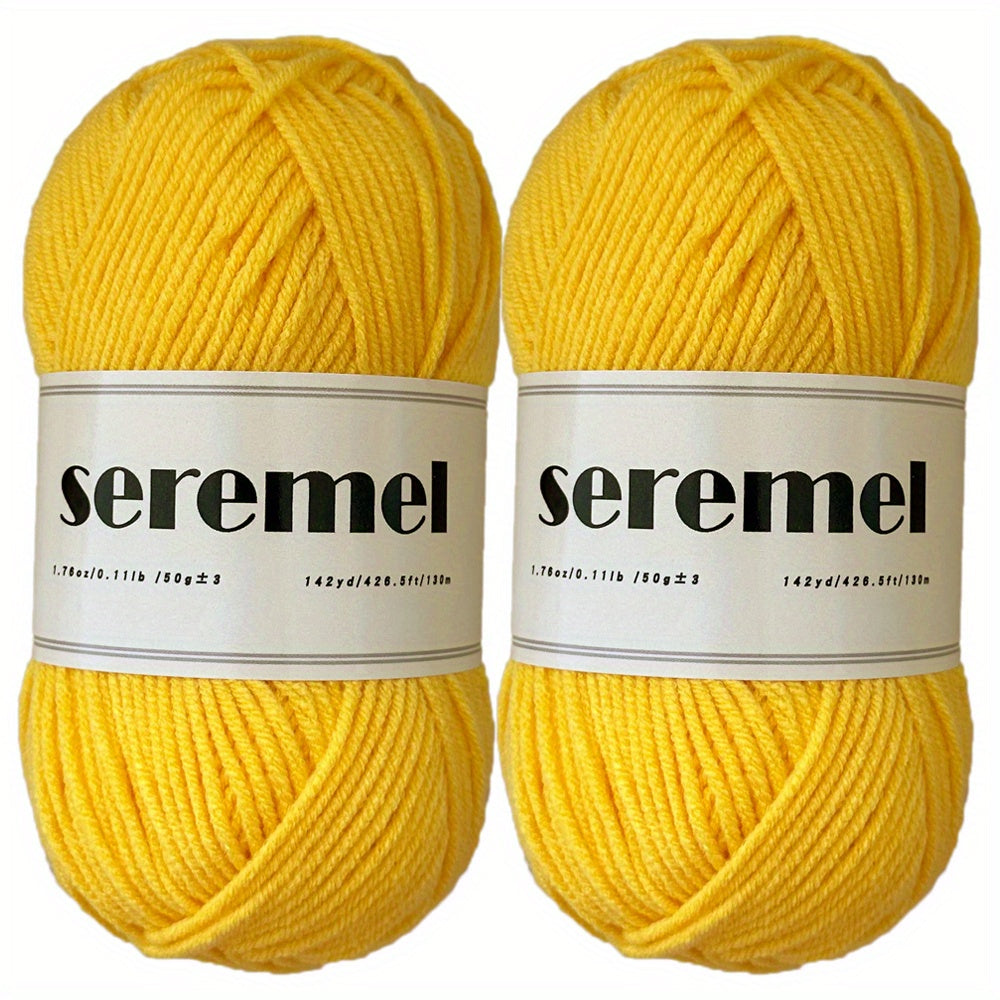 2pcs 100g 280 Yards Soft 4 ply Acrylic Yarn Skeins for Crocheting & Knitting