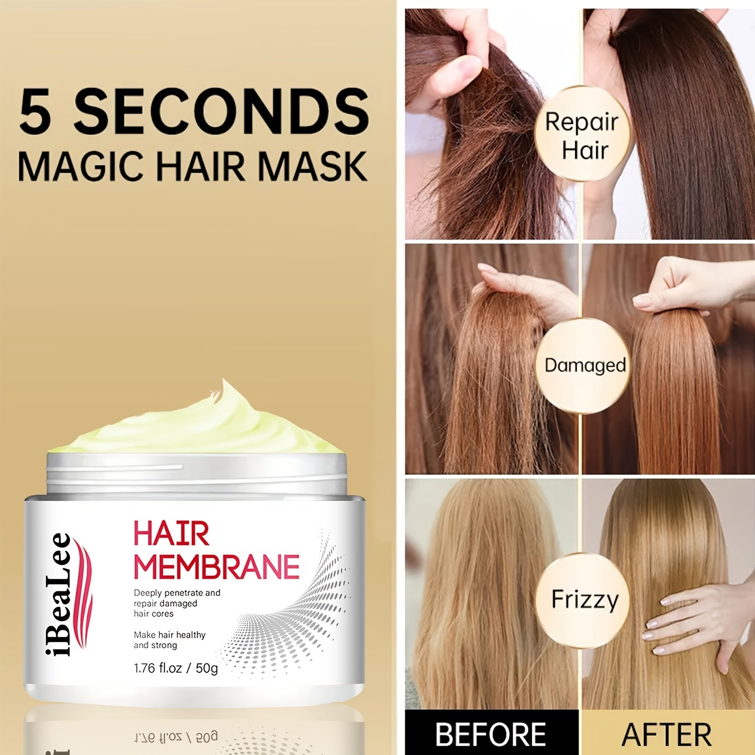 Keratin Hair Mask Repair & Beauty Hair Care Cream w/ Vitamin Complex E