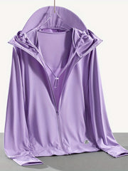 Women's Sunshade Hooded Shirts Drawstring Long Sleeve Cover Up