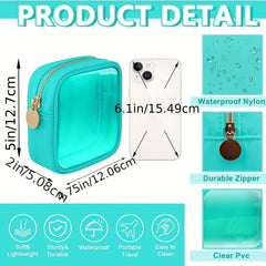 Clear Travel Makeup Bag Small Cosmetic Zipper Pouch Translucent Coin Purse