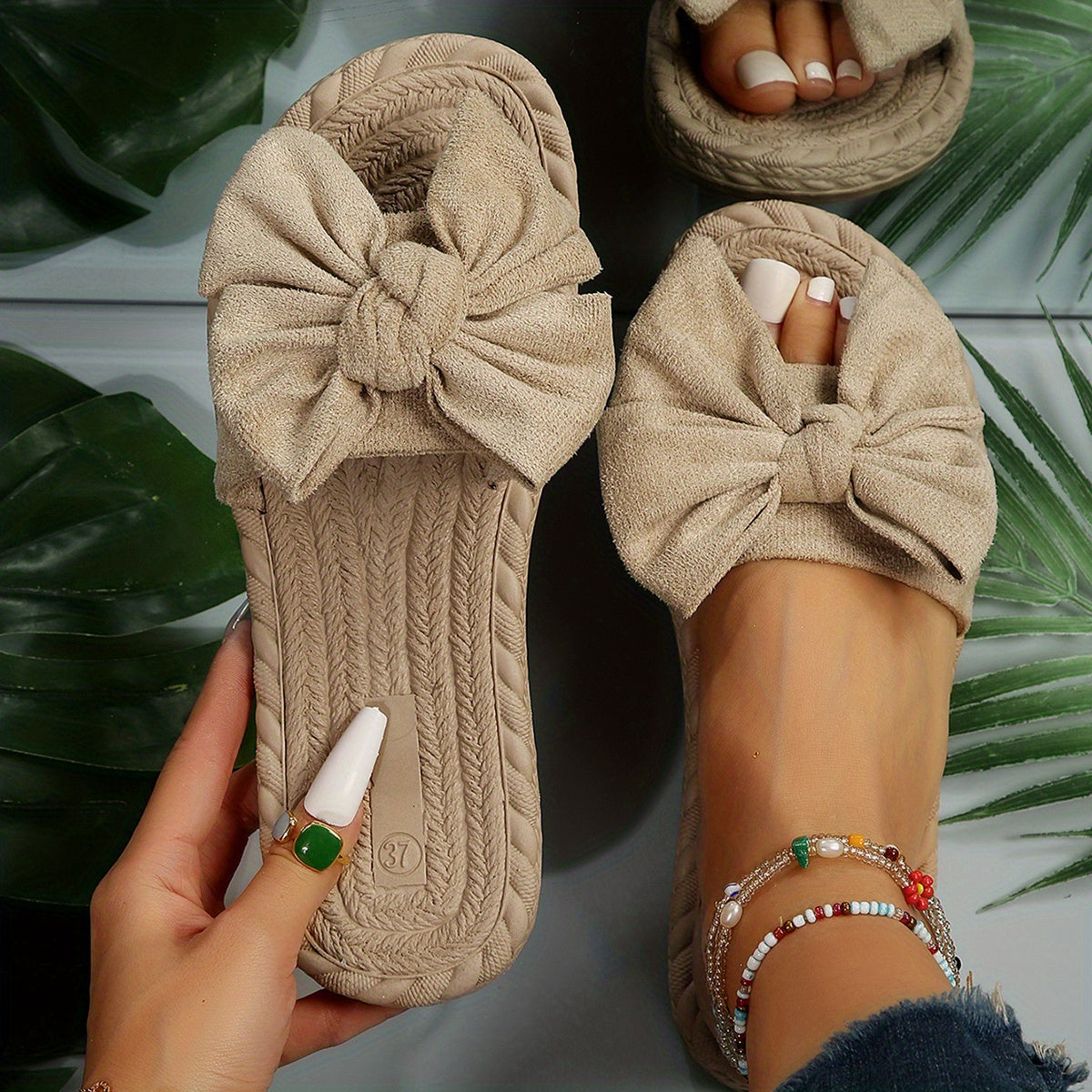 Chic Bowknot Slippers Women's Casual Outdoor Sandals