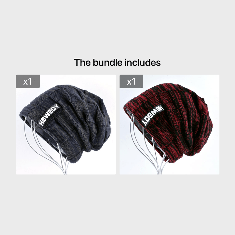 Men's Warm Knit Beanie Hat Thick Winter Cap