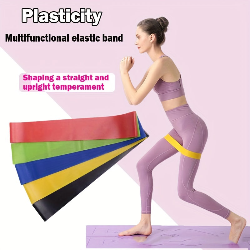 5pc Elastic Resistance Loop Bands for Yoga Workout