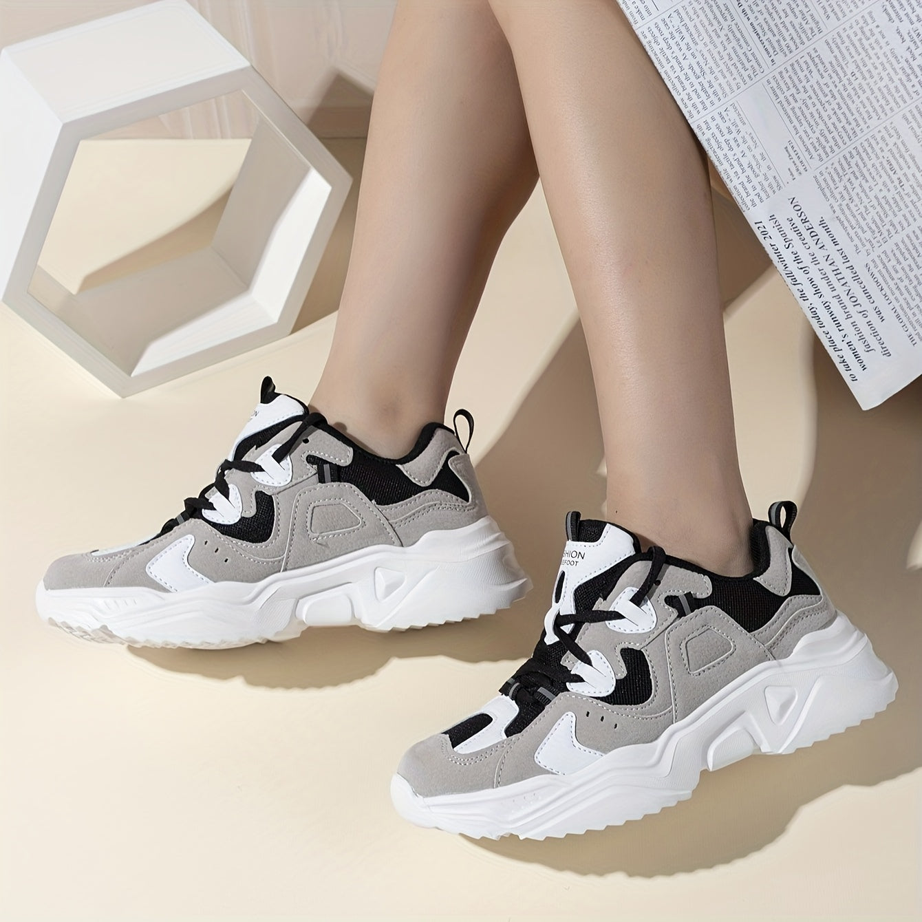 Chunky Sneakers Shock Absorption Non Slip Running Shoe