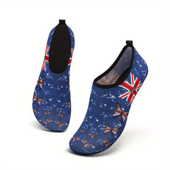UK Flag Water Shoes Butterfly Print Lightweight Aqua Swim Socks