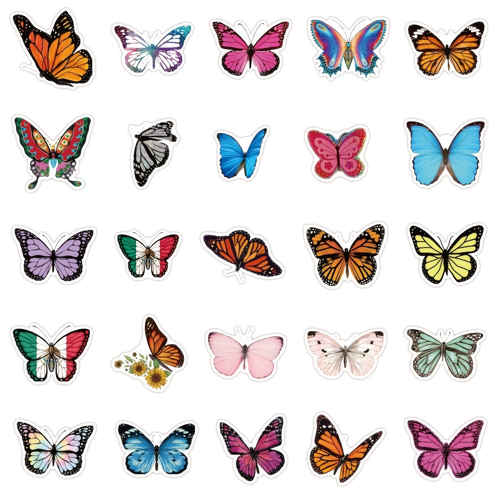 100pcs Butterfly Doodle Waterproof Stickers for Laptop Luggage