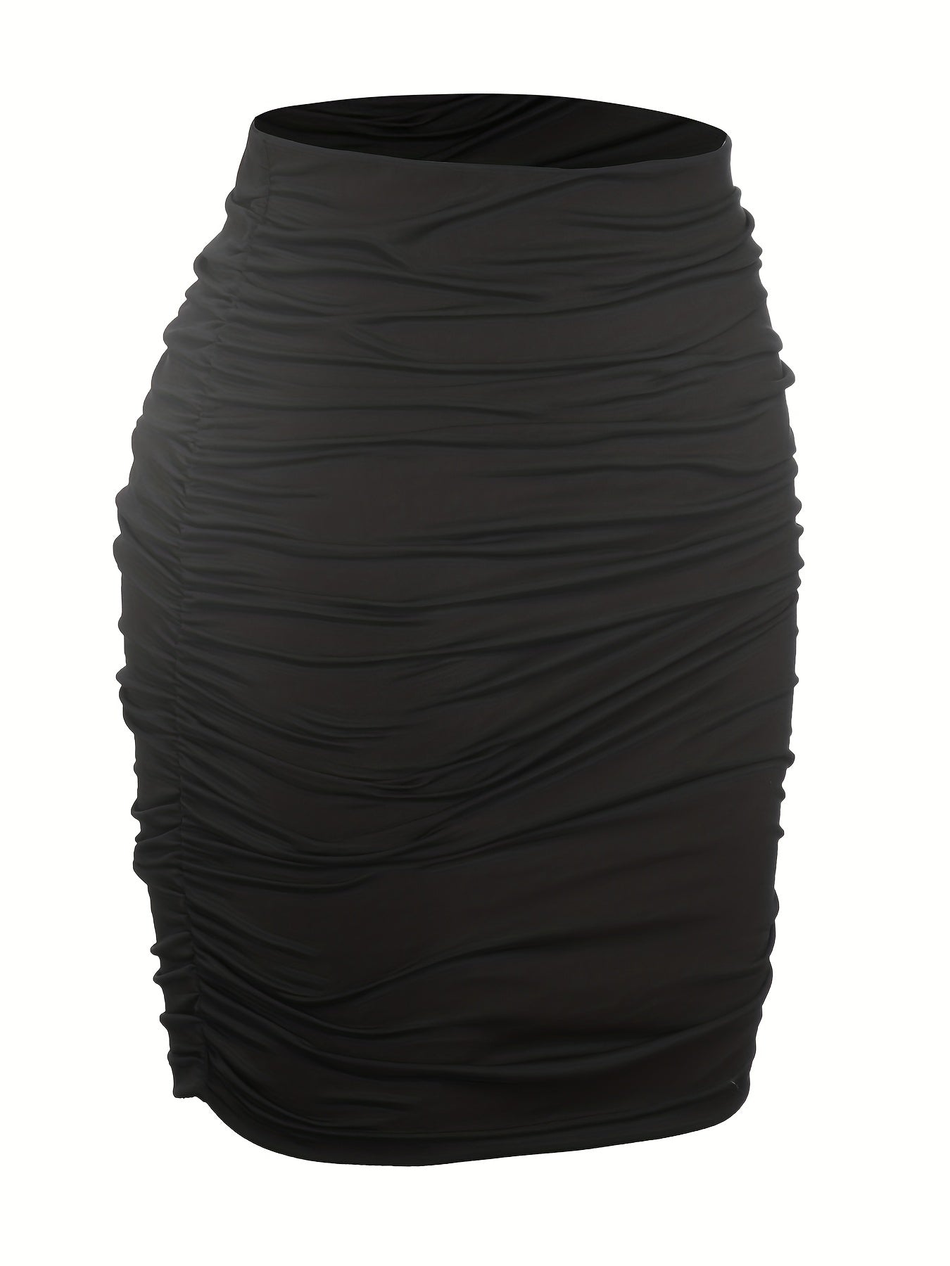 Solid Slim Ruched Mini Skirt Casual Every Skirt