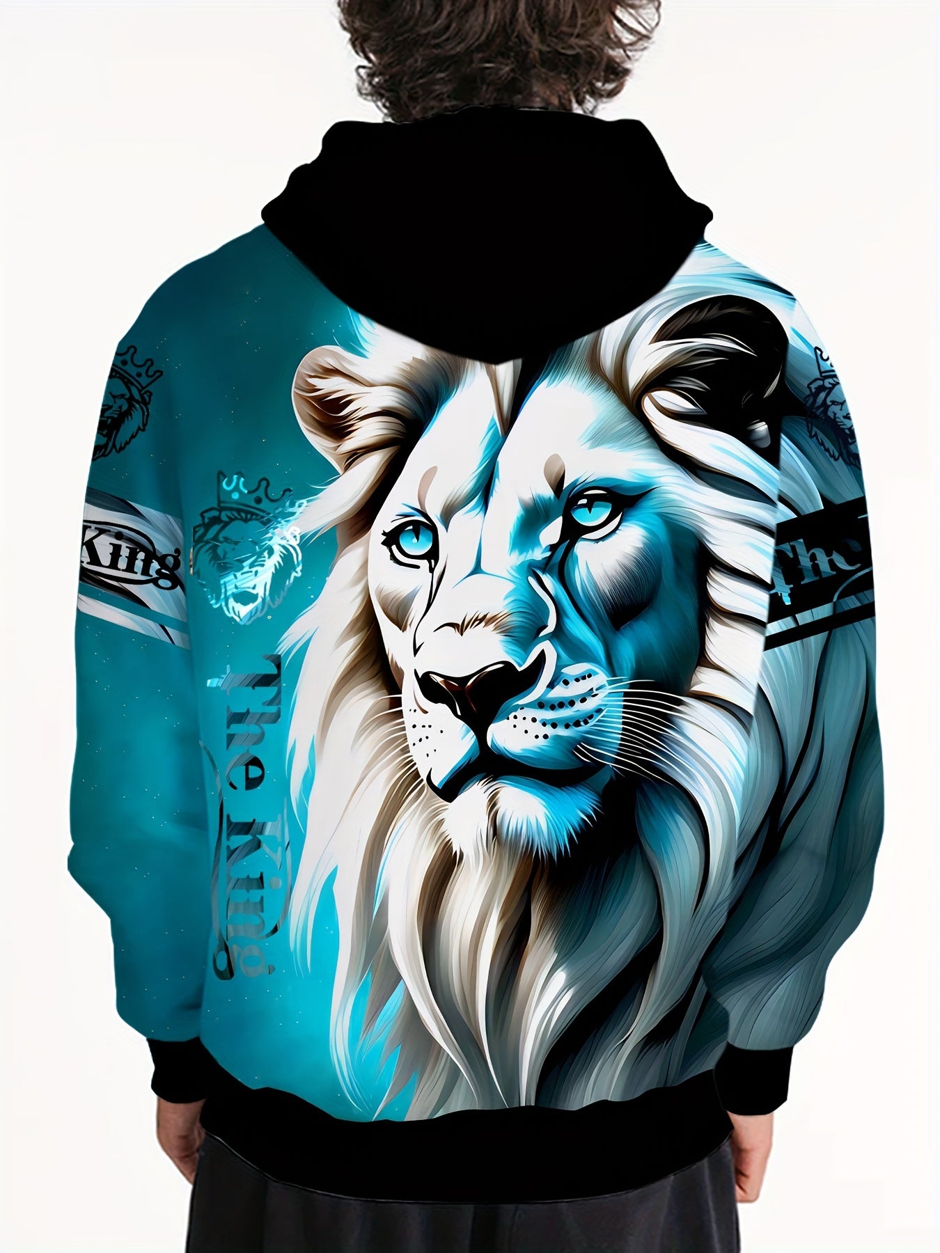 Men's Lion Graphic Hoodie 3D Print Loose Pullover