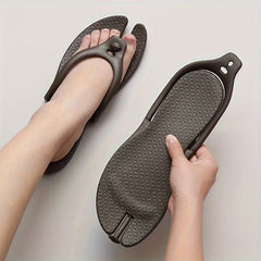 Men's Detachable Flip Flops Lightweight Portable Folding Slippers