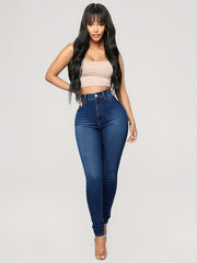 High Waist Skinny Jeans High Rise Slim Fit Denim Pants